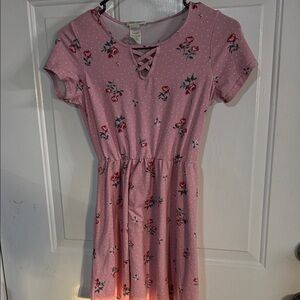 Shosho Pink Floral Kids Dress